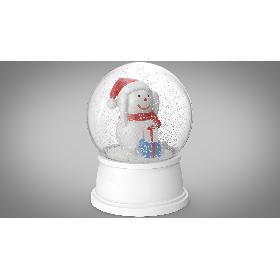 3D Snow Globe with a Snowman 6 model